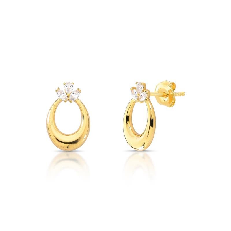 BRINCO CRAVEJADO BANHADO OURO - CRISTAL