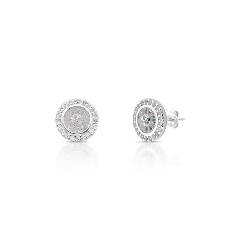 BRINCO PIZZA PRATA 925 - CRISTAL