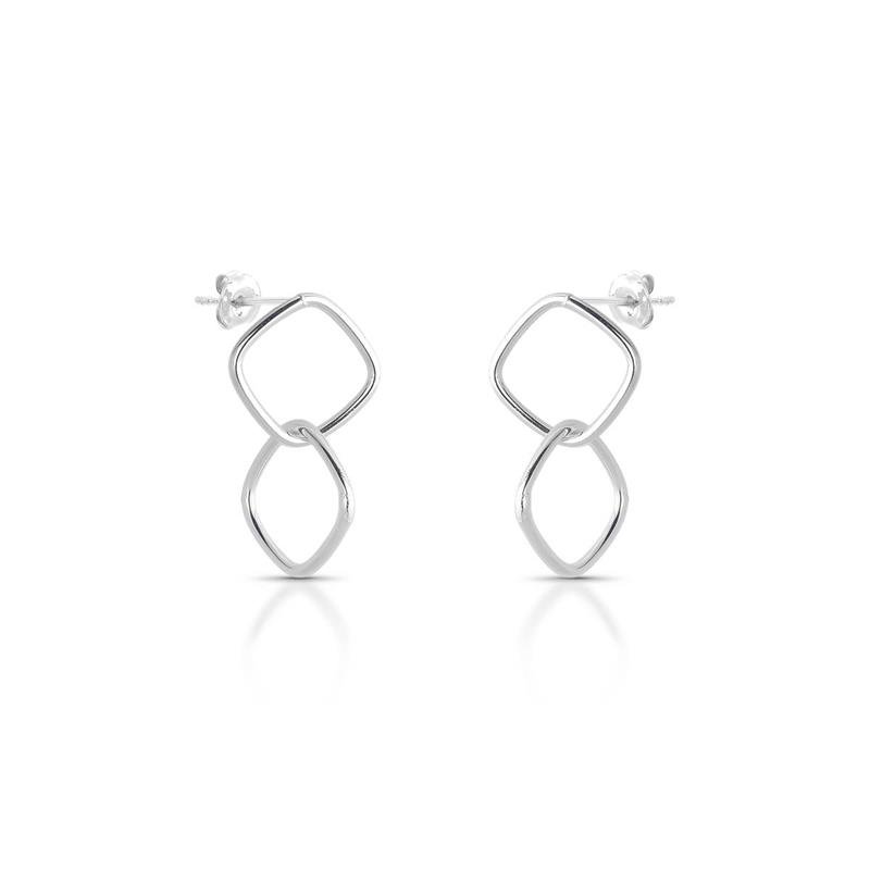 BRINCO QUADRADINHOS PRATA 925 - .