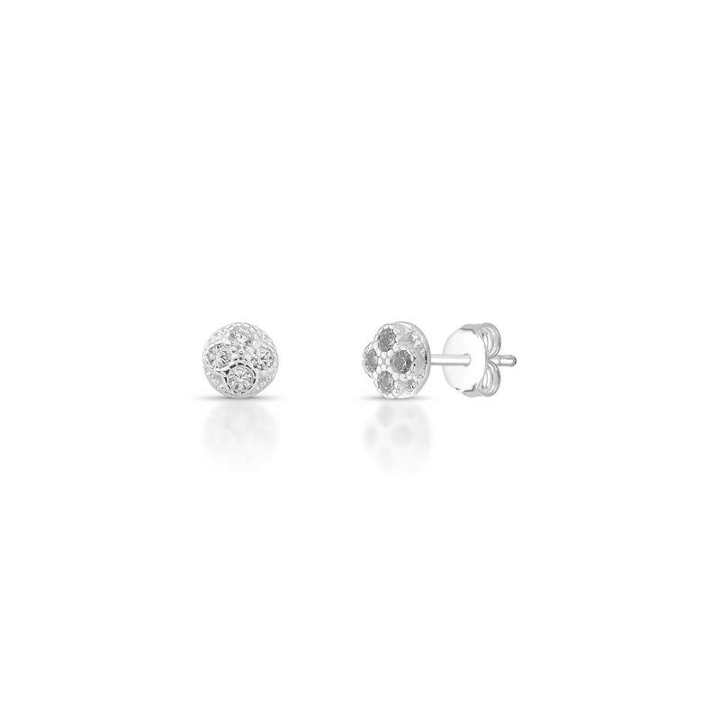 BRINCO FLORZINHA PRATA 925 - CRISTAL
