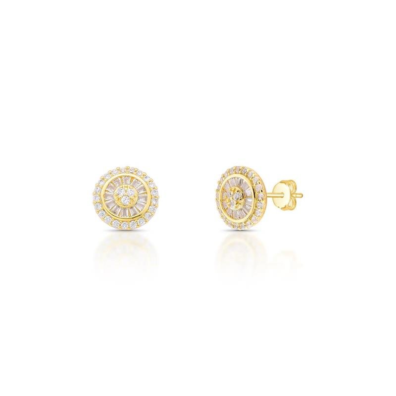 BRINCO PIZZA BANHADO OURO - CRISTAL