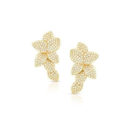 BRINCO FOLHAS CRAVEJADAS BANHADO OURO