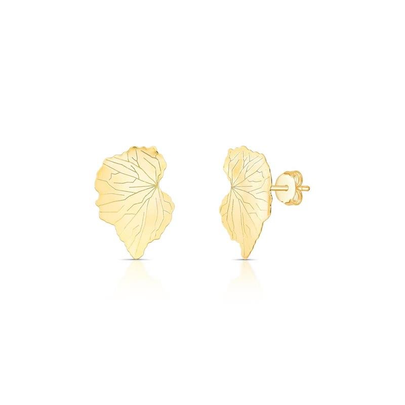 BRINCO FOLHA BANHADO OURO - .