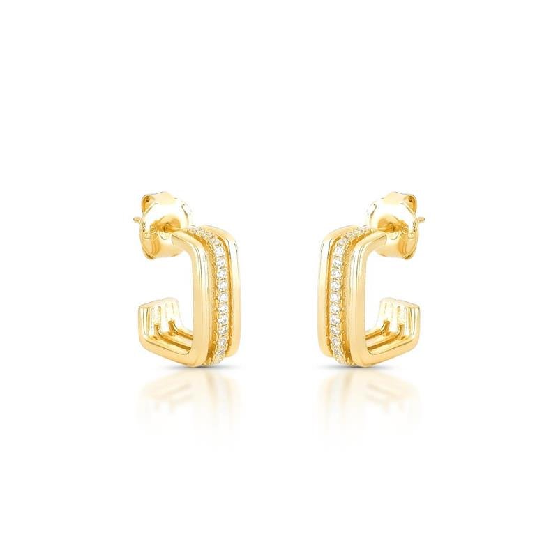 BRINCO CRAVEJADO BANHADO OURO - CRISTAL