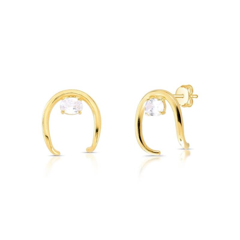 BRINCO ZIRCONIA BANHADO OURO - CRISTAL