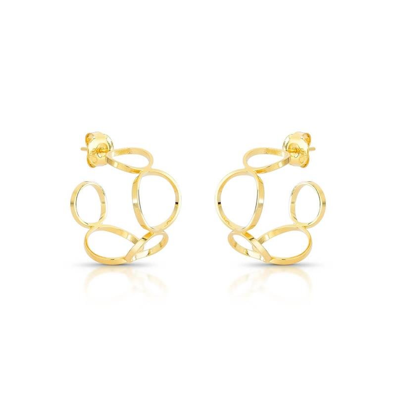 BRINCO ARGOLA AROS BANHADO OURO - .