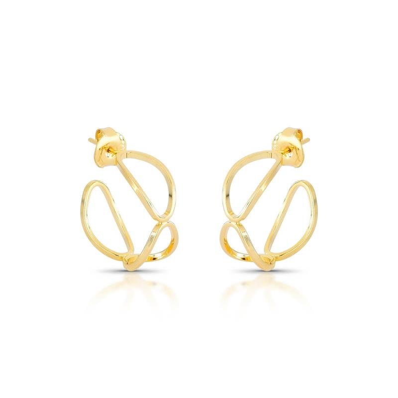 BRINCO ARGOLA ELOS BANHADO OURO - .