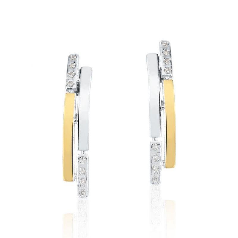 BRINCO FILETES COM FILETE DE OURO 10K PRATA 925 - CRISTAL
