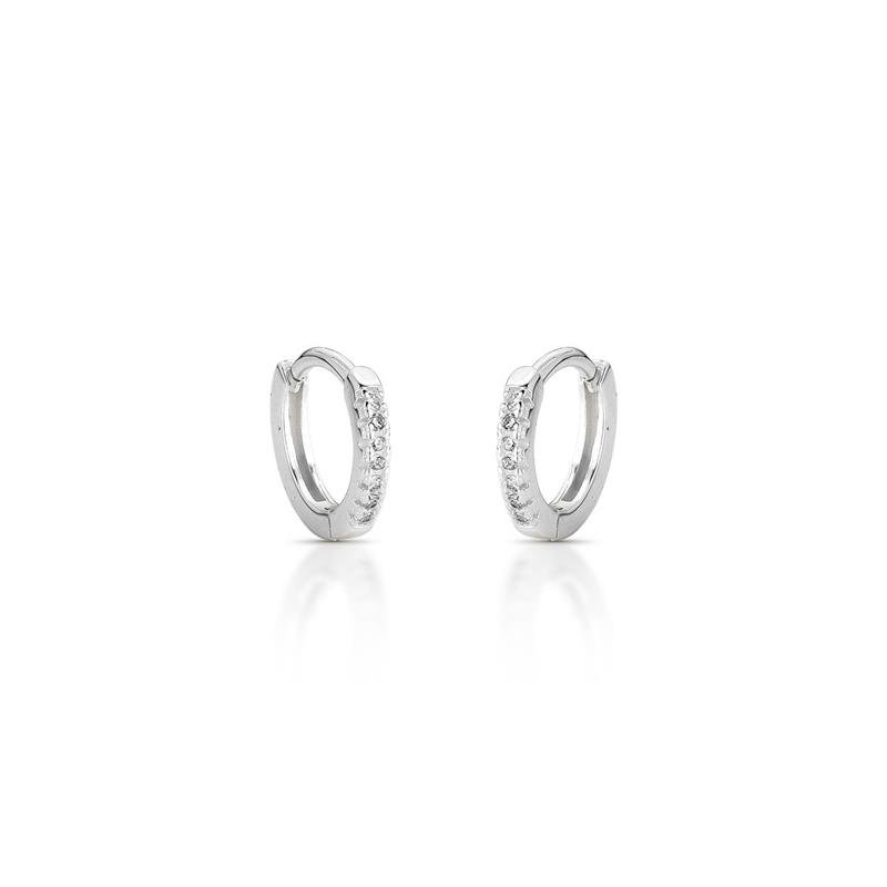 BRINCO CLICK CRAVEJADO PRATA 925 - CRISTAL