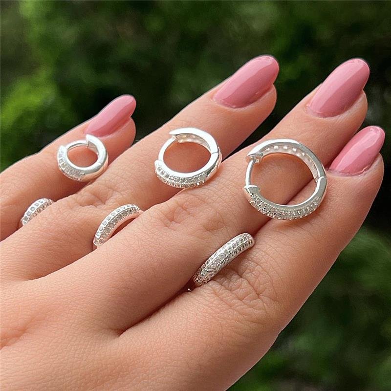 BRINCO CLICK CRAVEJADO PRATA 925