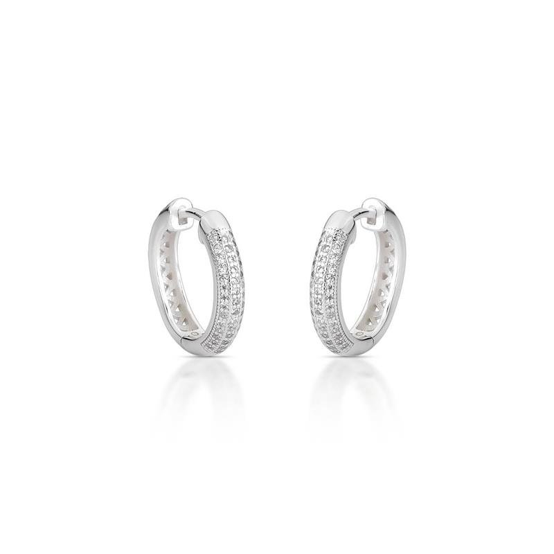 BRINCO CLICK CRAVEJADO PRATA 925 - CRISTAL