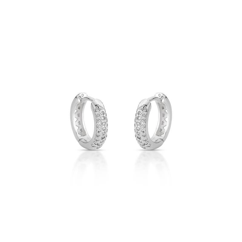 BRINCO CLICK CRAVEJADO PRATA 925 - CRISTAL