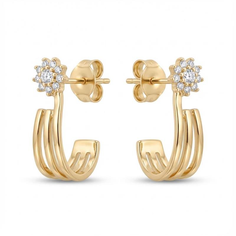 BRINCO CRAVEJADO BANHADO OURO - CRISTAL