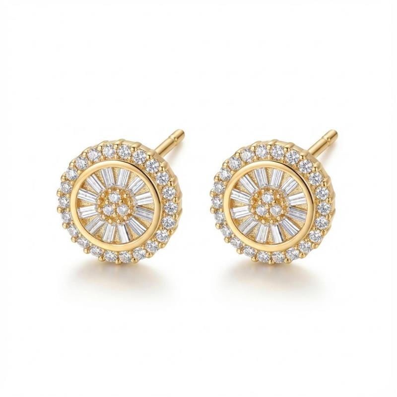 BRINCO PIZZA BANHADO OURO - CRISTAL