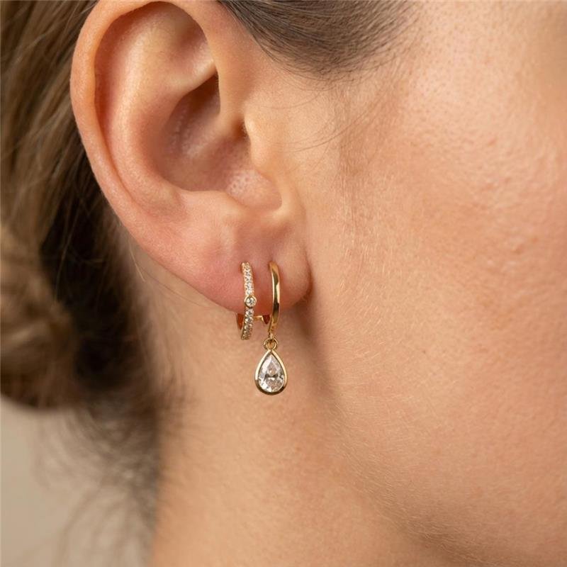 BRINCO ARGOLA CRAVEJADA BANHADO OURO