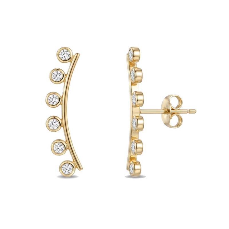 BRINCO CRAVEJADO BANHADO OURO - CRISTAL