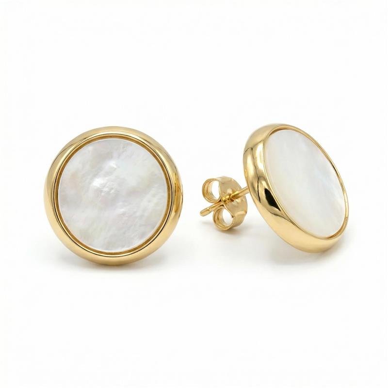 BRINCO REDONDO BANHADO OURO - BRANCO