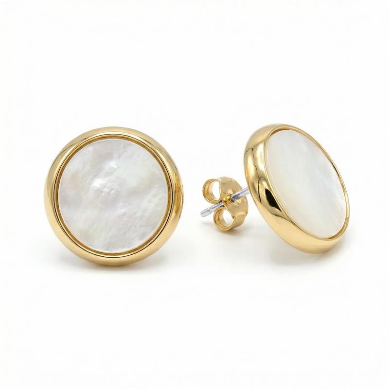 BRINCO REDONDO BANHADO OURO - BRANCO