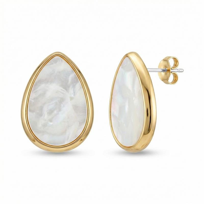 BRINCO GOTA BANHADO OURO - BRANCO