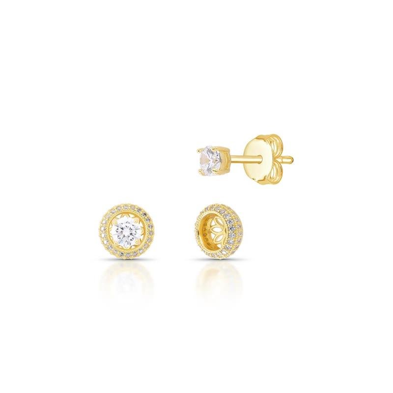 BRINCO PONTO DE LUZ BANHADO OURO - CRISTAL
