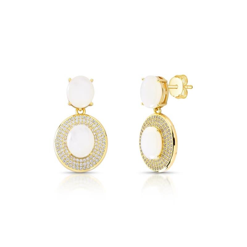 BRINCO MADRE PÉROLA BANHADO OURO - CRISTAL