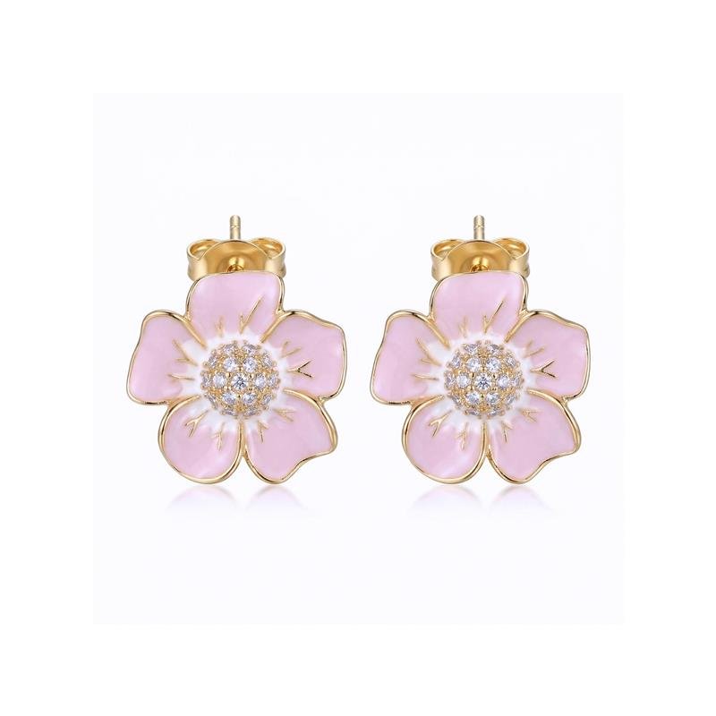 BRINCO FLOR BANHADO OURO - LILAS