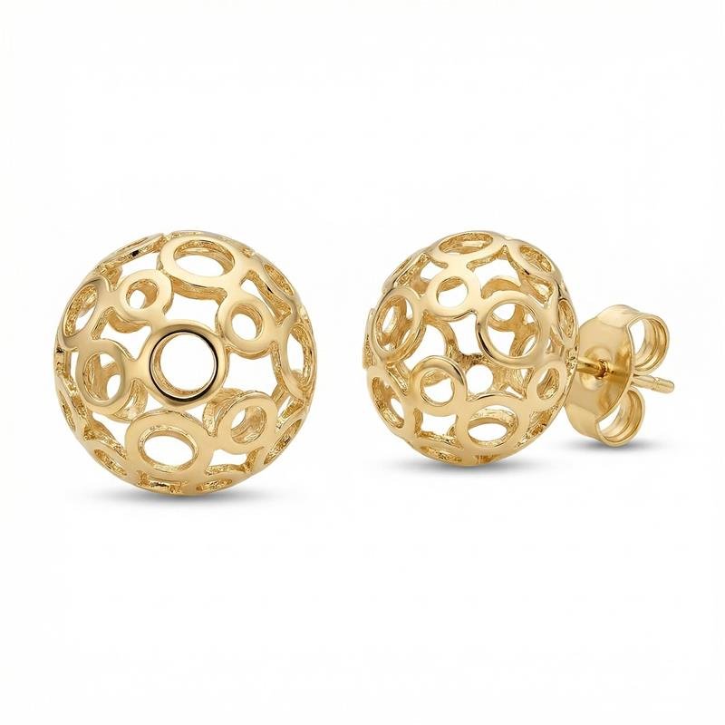 BRINCO BOLA TRABALHADA BANHADO OURO - .