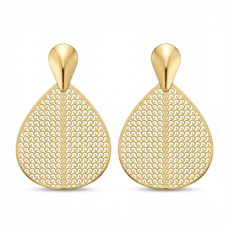 BRINCO GOTA ORGANICA BANHADO OURO - .