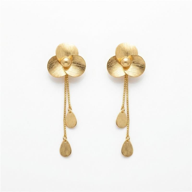 BRINCO FLOR BANHADO OURO - .