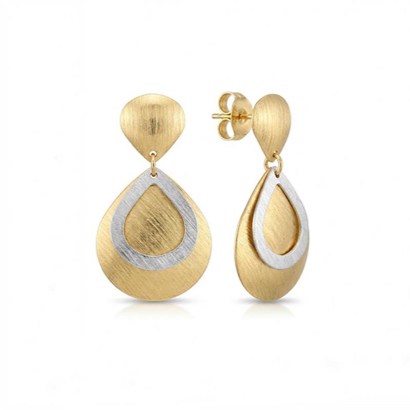 BRINCO GOTA BANHADO OURO - PRATA/OURO