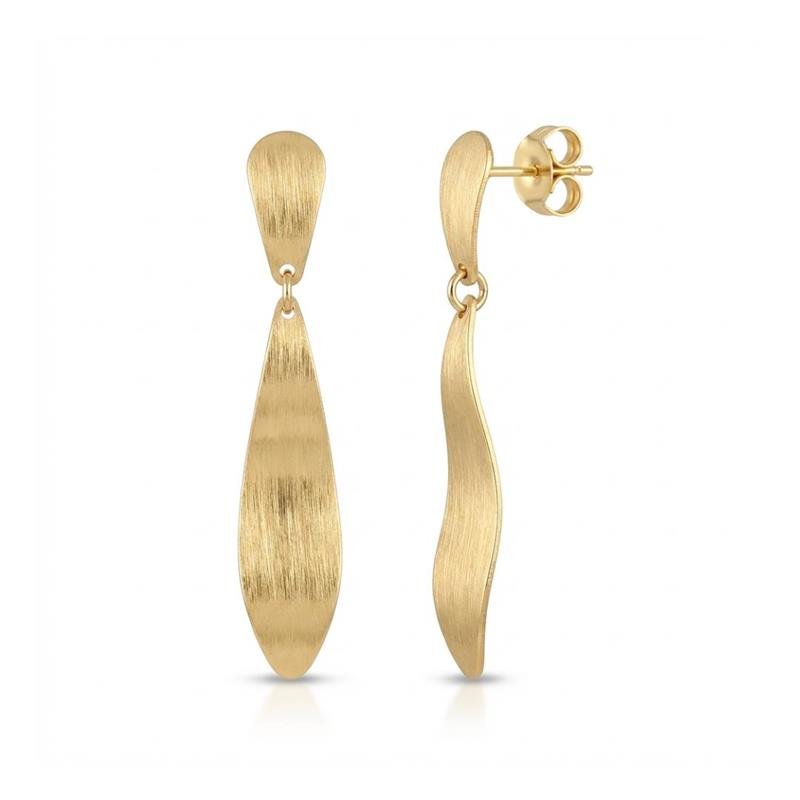 BRINCO GOTA ONDULADA BANHADO OURO - .