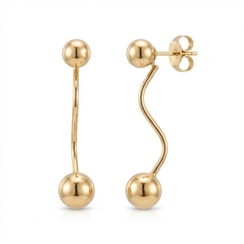 BRINCO ESFERAS BANHADO OURO - .