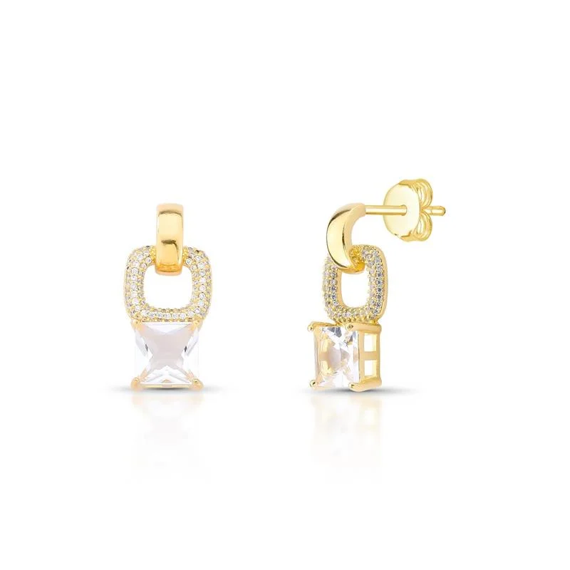 BRINCO PEDRA BANHADO OURO - CRISTAL