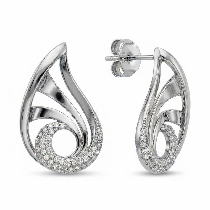 BRINCO GOTA CRAVEJADA BANHADO RÓDIO - CRISTAL