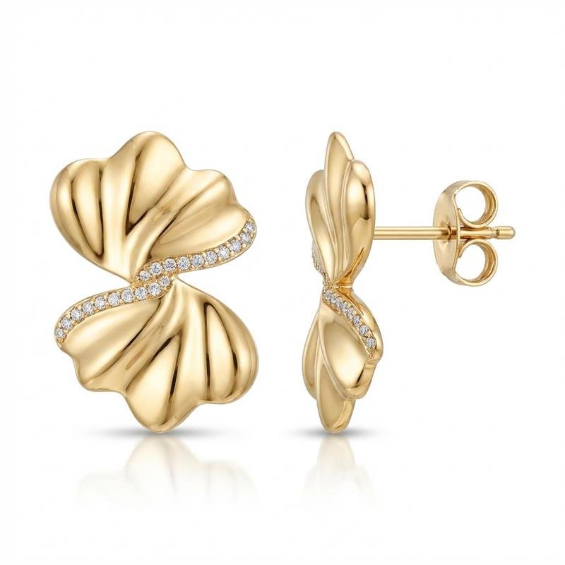 BRINCO LAÇO BANHADO OURO - CRISTAL