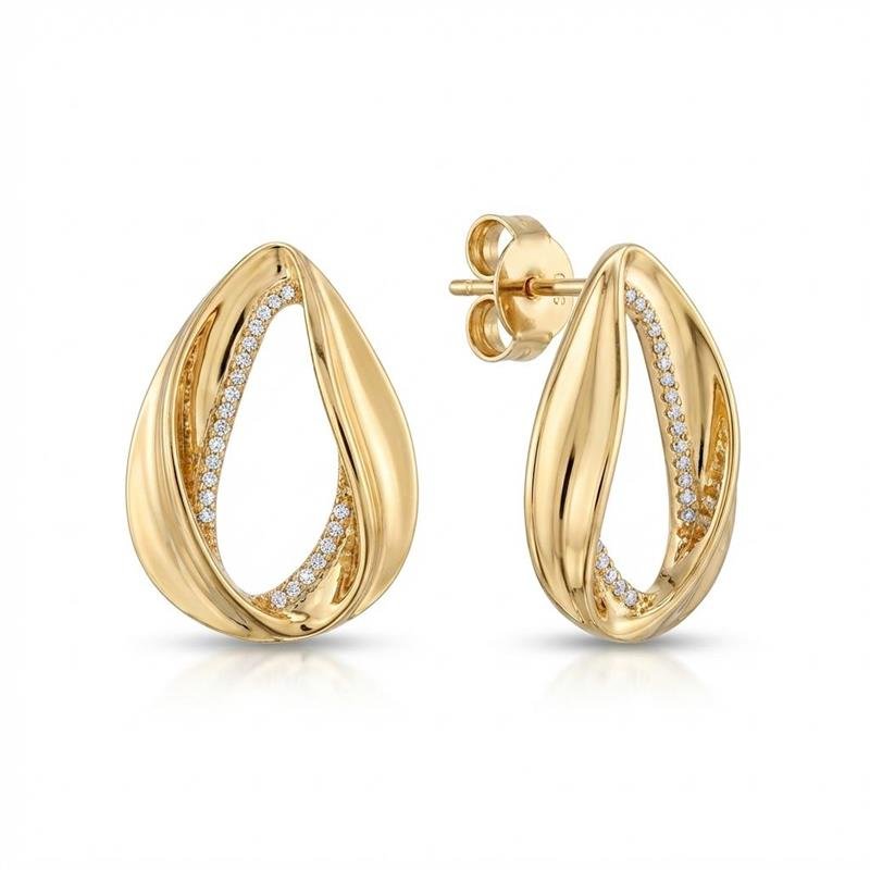 BRINCO CRAVEJADO BANHADO OURO - CRISTAL