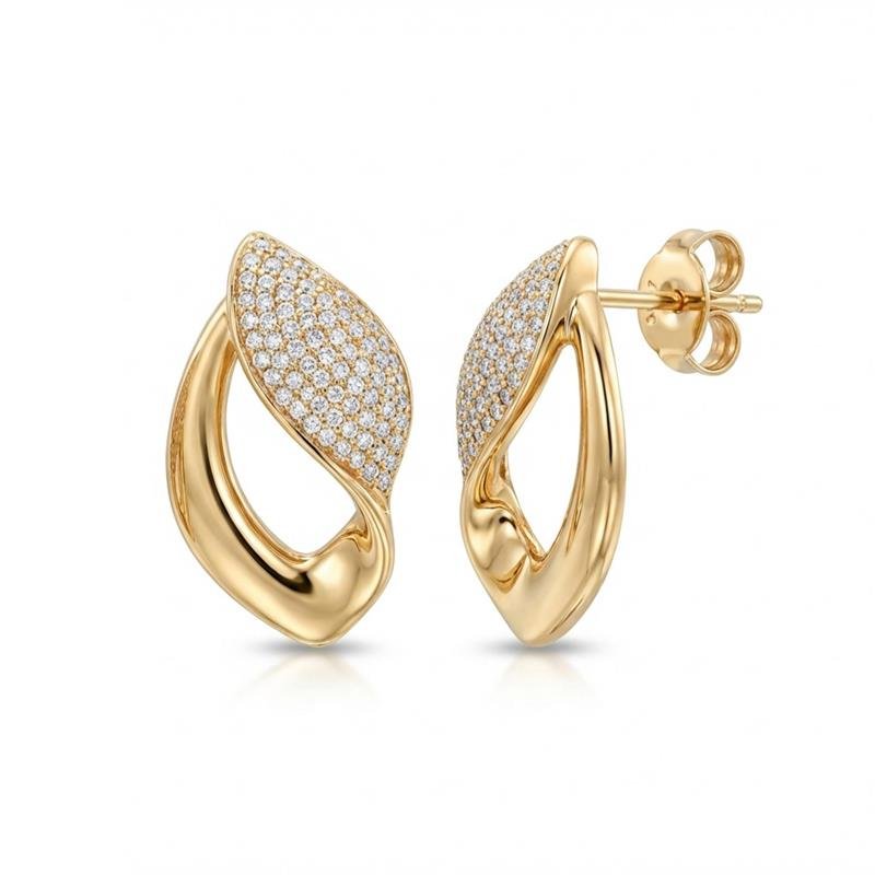 BRINCO CRAVEJADO BANHADO OURO - CRISTAL