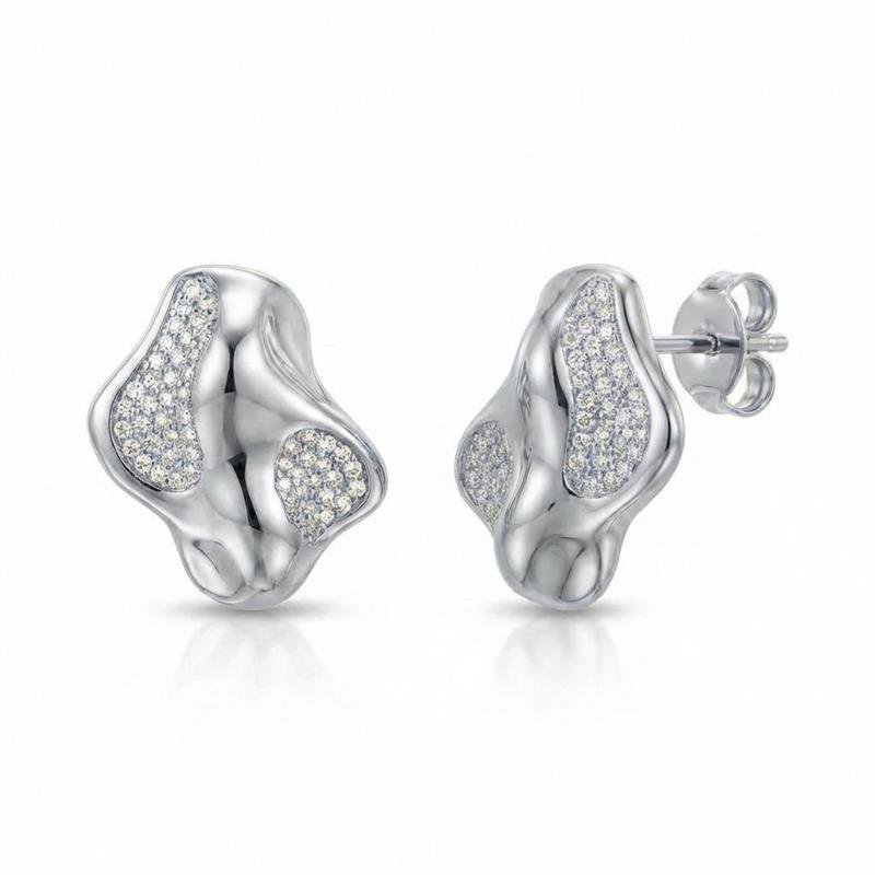 BRINCO CRAVEJADO BANHADO RÓDIO - CRISTAL