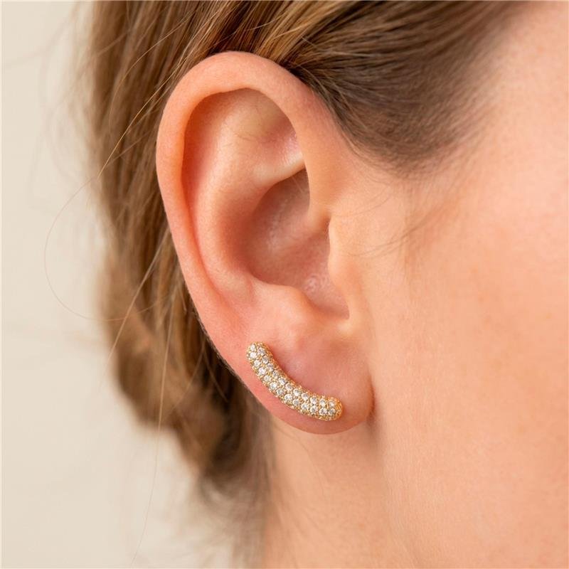 BRINCO FILETE CRAVEJADO BANHADO OURO