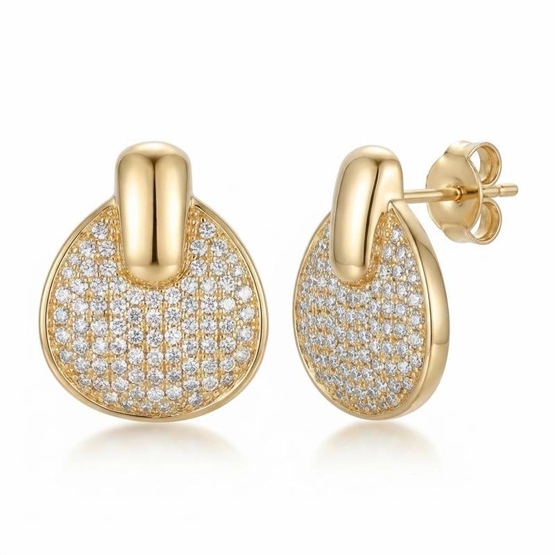 BRINCO CRAVEJADO BANHADO OURO - CRISTAL