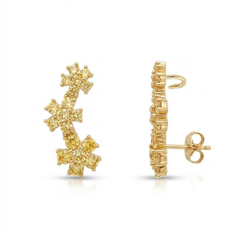 BRINCO FLORES BANHADO OURO - AMARELO 