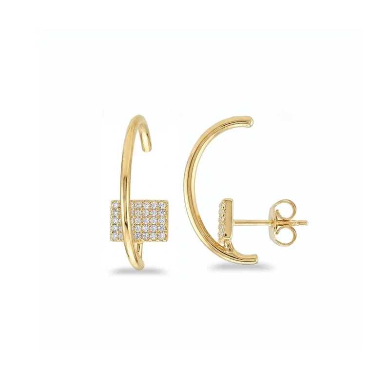 BRINCO CRAVEJADO BANHADO OURO - CRISTAL