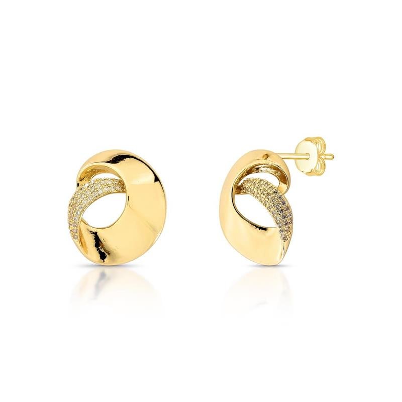 BRINCO CRAVEJADO BANHADO OURO - CRISTAL
