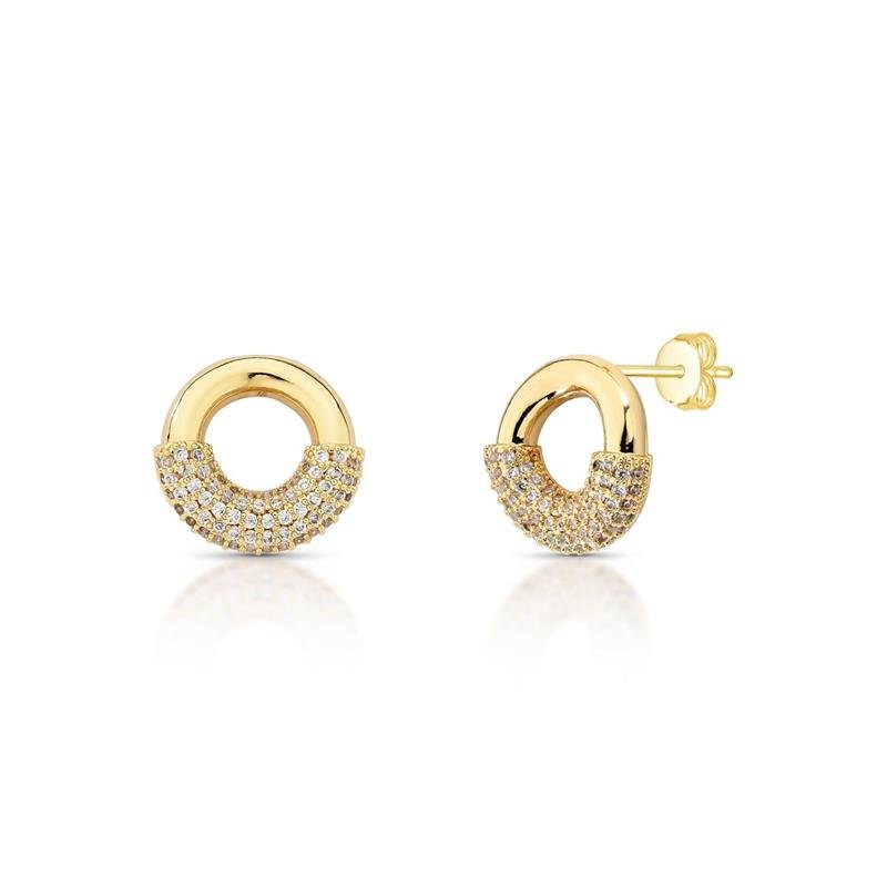 BRINCO CRAVEJADO BANHADO OURO - CRISTAL