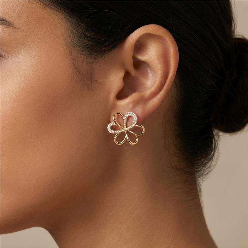 BRINCO FLOR CRAVEJADA BANHADO OURO