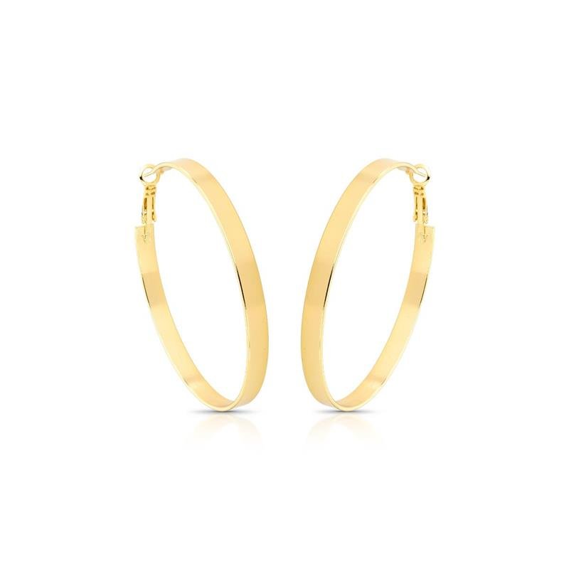 BRINCO ARGOLA LARGA BANHADO OURO - .