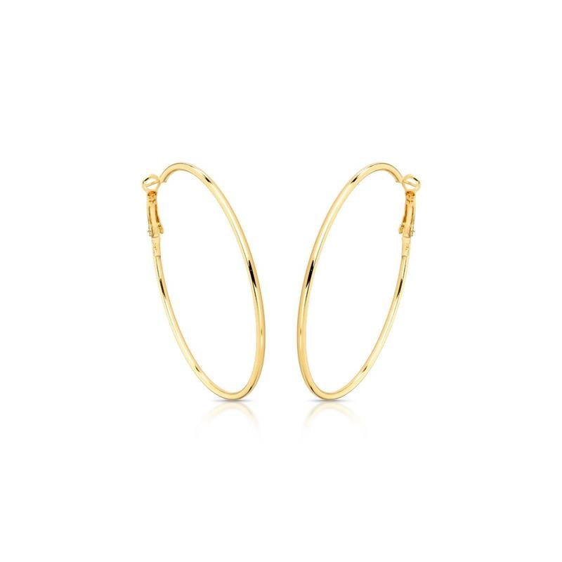 BRINCO ARGOLA FIO 2MM BANHADO OURO - .
