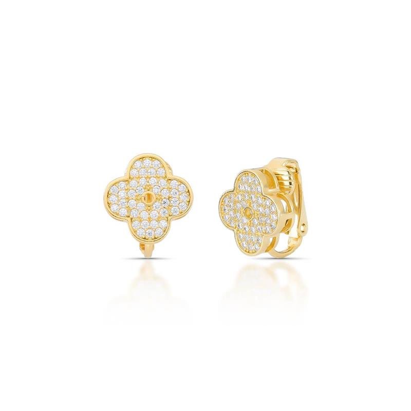 BRINCO PRESSÃO VINTAGE BANHADO OURO - CRISTAL