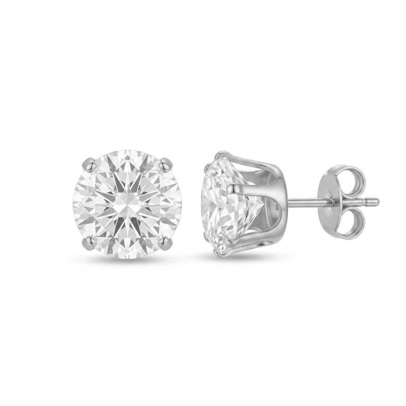 BRINCO ZIRCONIA 10MM BANHADO PRATA - CRISTAL