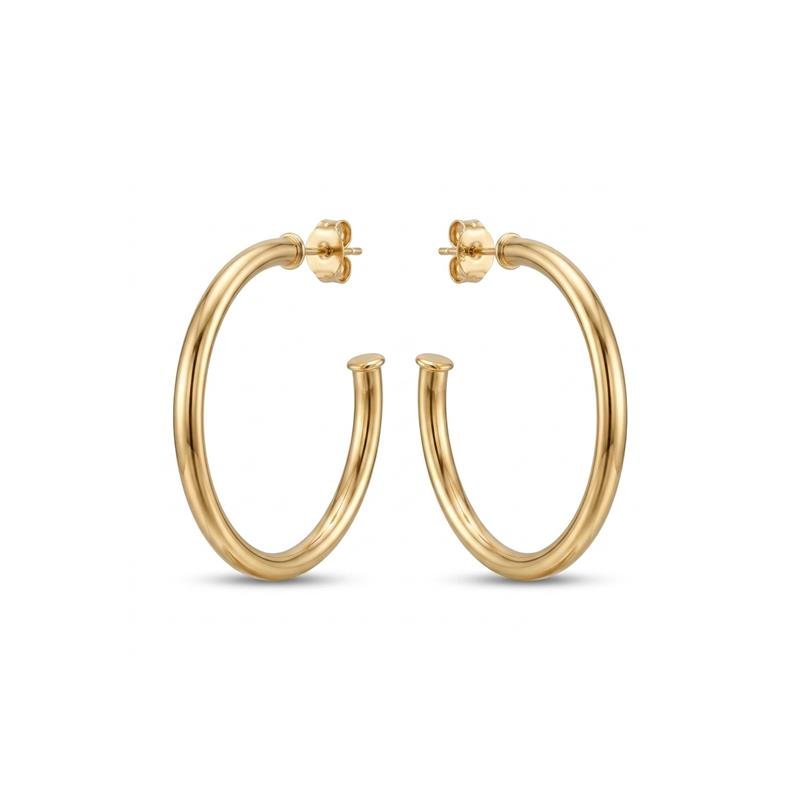 BRINCO ARGOLA TUBO P BANHADO OURO - .